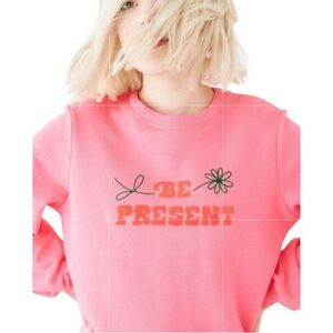 Ban.do NWT XS Be Present Balloon sleeve sweatshirt pink